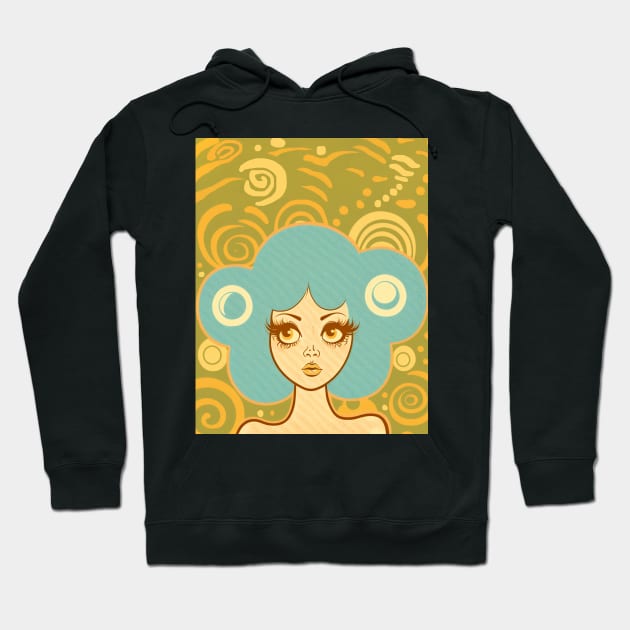 Vintage Art Lady with Big Hair Hoodie by TheJadeCat